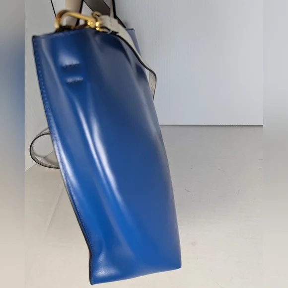 Marni Leather Colorblock olive green&blue &white Tote handbag - Picture 4 of 12